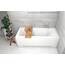 ECOLAM Badewanne Modern 160x70 cm Schürze | Acrylwanne Rechteck | Wanne Design | Komplett-Set Ablaufgarnitur Ab- und Überlauf Automatik Füße + Silikon Acryl weiß