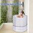 Sinbide Badewanne Tragbare und faltbare Kinderbadewanne für Erwachsene und Kinder Geeignet für Saunaduschen und Eisbäder Freistehende Badewanne Installationsfrei 65x65x70 cm（LxBxH) (Grau)