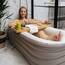 Tubble® Compact Badewanne Aufblasbar Ambient Taupe 200 Liter - Kleine Faltbare Badewanne für Erwachsene bis 170 cm, Aufbau in 1min, Für Indoor und Outdoor, Home Spa & Eisbad