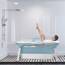 LARS360 Faltbare Badewanne Erwachsene, Reisebadewanne Klappbadewanne mit abnehmbare Abdeckung, Seifenkorb, Massagerollen, Mobile Badewanne für kleines Badezimmer (118 x 62 x 53 cm)