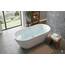 Jet-Line Design Moderne Badewanne Freistehend Lausanne II Weiß Ergonomisches und Pflegeleichtes Acryl Luxuriöses Badeerlebnis für Ihr Badezimmer 170 x 80 x 58 cm