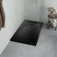 vidaXL Duschwanne Duschtasse Brausewanne Brausetasse Duschbecken Dusche Wanne Bad Badezimmer SMC Schwarz 90x80cm Niedrige Schwelle 9cm Ablauföffnung