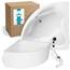 Calmwaters® Eckbadewanne Komplettset 140x140 cm mit Wannenträger & Ablaufgarnitur, Acrylwanne Original, Duowanne für 2, Sitzbadewanne, Set Badewanne komplett, Eckwanne 140 x 140, Weiß, 99000089