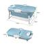 LARS360 Faltbare Badewanne Erwachsene, Reisebadewanne Klappbadewanne mit abnehmbare Abdeckung, Seifenkorb, Massagerollen, Mobile Badewanne für kleines Badezimmer (118 x 62 x 53 cm)