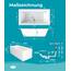 Calmwaters® Acryl Premium Badewanne Komplettset 200x90 cm - Made in EU - mit Wannenträger & Ablaufgarnitur - Duo-Badewanne 2 Personen