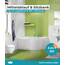 Calmwaters® Eckbadewanne Komplettset 150x150 cm Curved Wellness, Made in EU, 4in1 Acryl-Wanne mit Schürze, Wannenfüßen & Ablaufgarnitur, Duowanne mit integriertem Sitz, Eckwanne 150 x 150, Weiß