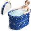 Faltbare Badewanne für Dusche, Freistehende Badewanne für Heißes Bad und Eisbad, Tragbare Eisbadewanne für Erwachsene (Sternenblau, Oval-Medium)
