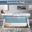 LARS360 Faltbare Badewanne Erwachsene, Reisebadewanne Klappbadewanne mit abnehmbare Abdeckung, Seifenkorb, Massagerollen, Mobile Badewanne für kleines Badezimmer (118 x 62 x 53 cm)