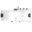 Basera® BASIC Indoor Whirlpool Badewanne Naxos mit 16 Massagedüsen, Wasserfall, LED-Ambiente