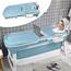 YRHome Faltbare Badewanne Wanne Erwachsene XL, 128 x 60 x 53 cm Tragbare Klappbadewanne Foldable Bathtub Klappbare mobile Badewanne mit Abdeckung, Kissen, Massagerollen für kleine Badezimmer, Dusche