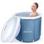 Replenished Tragbares Eisbad grau mit Kuppeldeckel, Eisbadewanne für Kaltwassertherapie und Sportler, 370 Liter Kalttauchwanne mit Thermodeckel, Schutzhülle und Thermometer