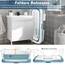 HENGMEI Faltbare Badewanne Erwachsene XXL Mobile Tragbare Badewanne Mit Abdeckung Massagerollen und Badewannenablage, Blau (148 x 62 x 53 cm)