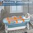 YRHome Faltbare Badewanne Wanne Erwachsene XL, 128 x 60 x 53 cm Tragbare Klappbadewanne Foldable Bathtub Klappbare mobile Badewanne mit Abdeckung, Kissen, Massagerollen für kleine Badezimmer, Dusche