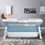 YRHome Faltbare Badewanne Wanne Erwachsene L, 118 x 60 x 53 cm Tragbare Klappbadewanne Foldable Bathtub Klappbare mobile Badewanne mit Abdeckung, Kissen, Gestell für kleine Badezimmer, Dusche