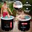 Ritualice® Premium Eisbad XL (80 cm Ø) TESTSIEGER - Eistonne Set mit Deckel und Stoffbezug - Eisbaden ideal für Kryotherapie und Regeneration - Eisfass mit 5-Facher Isolierung