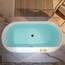 WOODBRIDGE B0059-MB freistehende Acryl-Badewanne, zeitgenössisch, mit mattschwarzem Überlauf und Abfluss, 183 cm