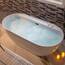 WOODBRIDGE B0059-MB freistehende Acryl-Badewanne, zeitgenössisch, mit mattschwarzem Überlauf und Abfluss, 183 cm