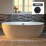 WOODBRIDGE B0059-MB freistehende Acryl-Badewanne, zeitgenössisch, mit mattschwarzem Überlauf und Abfluss, 183 cm