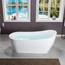 WOODBRIDGE 170 cm freistehende weiße Acryl-Badewanne mit mattschwarzem Abfluss und Überlauf, BTA1508-MB-Drain &O