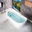 WOODBRIDGE 170 cm freistehende weiße Acryl-Badewanne mit mattschwarzem Abfluss und Überlauf, BTA1508-MB-Drain &O