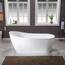 WOODBRIDGE 170 cm freistehende weiße Acryl-Badewanne mit mattschwarzem Abfluss und Überlauf, BTA1508-MB-Drain &O