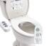 Hibbent Runde Bidet-WC-Sitze, nicht elektrisch, mit separatem, hygienisches Waschen für hintere und weibliche Reinigung – An/Aus, Metall-T-Adapter im Lieferumfang enthalten