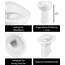 AquaSu Stand-WC +6 cm | Erhöhtes WC +6 cm | Bodenstehende Toilette | Erhöhtes WC | Für große Menschen und für Senioren | Geruchsarmer Tiefspüler | Abgang waagerecht | Weiß | Klo | 02583 6