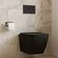 Lavita WC Set: Geberit Duofix Basic Vorwandelement + Wand Tiefspül WC Lago Schwarz Spülrandlos + WC Sitz + Bedienplatte Delta 25 Schwarzer Knopf Komplettset Unterputz Spülkasten Toilette Komplett Sett