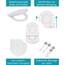 Calmwaters® Wand WC spülrandlos Weiß, mit WC-Sitz, Raumspar WC: 45 cm Ausladung, mit Absenkautomatik, Tiefspüler, Hänge WC, Wandmontage, Sanitärkeramik, 08AB6159