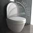 Alpenberger Wand WC Spülrandlos | Moderne Toilette WC Set | Tiefspüler Hänge WC | Toilettendeckel D Form | WC Sitz mit Absenkautomatik | Gäste WC mit Nano | Passend zu Geberit