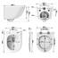 Rainsworth Wand WC Spülrandlos - Hänge Toilette Kraftvolle Spülung, mit effizienter Spültechnik, Kloschüssel inklusive WC-Sitz mit Absenkautomatik und Schnellspanner, Weiß, 48,5 cm