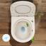 Hänge WC Wand WC Spülrandlos mit Toilettendeckel mit Absenkautomatik - geruchsarmer Tiefspüler WC - Toilette aus Keramik mit Nano Beschichtung - WC kloschüssel mit Einloch-Superspin-Spülung, Weiß