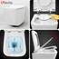 GEBERIT Duofix Basic Vorwandelement + Wand Tiefspül WC Maio Weiß Spülrandlos + WC Sitz + Bedienplatte Delta 25 Weißer Knopf Komplettset Unterputz Spülkasten Toilette Komplett Sett WC