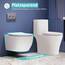 Hänge WC Spülrandlos WC Set aus Keramik-Hängetoilette mit Softclose WC-Sitz-Wand WC mit Lotus Effekt Nano Beschichtung-Hänge WC Spülrandlos-Kloschüssel für Bäder