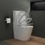 Mai & Mai Stand-WC 108T aus Keramik spülrandloses-WC Weiß 36x63x82cm bodenstehende-Toilette inkl. Spülkasten