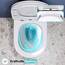 Hänge WC Spülrandlos WC Set aus Keramik-Hängetoilette mit Softclose WC-Sitz-Wand WC mit Lotus Effekt Nano Beschichtung-Hänge WC Spülrandlos-Kloschüssel für Bäder