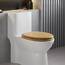 WOLTU Premium WC-Sitz Toilettensitz mit Absenkautomatik, MDF Holzkern, Softclose Scharnier, Desgin Décor Bamboo Oval