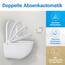 LOBENSWERK Toilettendeckel D Form [KURZ] einfache Montage | Klodeckel mit Absenkautomatik | Toilettendeckel, Klobrille, Toilettensitz antibakteriell & UV-beständig inkl. Installationsschablone