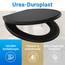 LOBENSWERK Toilettendeckel Schwarz Matt Einfache Montage] antibakteriell & UV-beständig | Quick-Release-Funktion | Klodeckel, Klobrille, WC Sitz inkl. Installationsschablone
