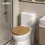 WOLTU Premium WC-Sitz Toilettensitz mit Absenkautomatik, MDF Holzkern, Softclose Scharnier, Desgin Décor Bamboo Oval