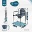 Mobiclinic®, Toilettenstuhl, Toilettensitz, Stahl, Puente, Mit Deckel, Wc Sitz, Höhenverstellbar, Máx. 100 Kg, Eimer Leicht Herauszuziehen, Armlehne, Grau
