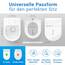 LOBENSWERK Toilettendeckel D Form [KURZ] einfache Montage | Klodeckel mit Absenkautomatik | Toilettendeckel, Klobrille, Toilettensitz antibakteriell & UV-beständig inkl. Installationsschablone