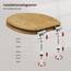 WOLTU Premium WC-Sitz Toilettensitz mit Absenkautomatik, MDF Holzkern, Softclose Scharnier, Desgin Décor Bamboo Oval