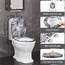 WOLTU Toilettendeckel, Klodeckel mit Absenkautomatik, WC Sitz mit Quick-Release-Funktion, Klobrille O-Form mit Motiv, Montage von oben zu unten, 175 kg belastbar