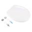 Calmwaters® Antibakterieller Premium WC Sitz mit Absenkautomatik Modern Soft, WC Deckel überlappend, abnehmbar, Duroplast Toilettensitz oval, universale O-Form, Top-Fix, Edelstahlscharnier, Weiß