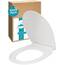Calmwaters® Flacher WC-Sitz mit Absenkautomatik, Slim, antibakterieller Duroplast Toilettensitz, Edelstahl-Scharniere, Abnehmbar, extraflacher WC-Deckel, Standard O-Form, 26LP3163