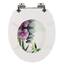 WOLTU Premium WC-Sitz Toilettensitz mit Absenkautomatik, MDF Holzkern, Softclose Scharnier, Antibakteriell, Desgin Décor Steine Blumen Oval