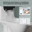 WOLTU Premium WC-Sitz Toilettensitz mit Absenkautomatik, MDF Holzkern, Softclose Scharnier, Desgin Décor Grau Stone Oval