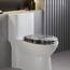 WOLTU Premium WC-Sitz Toilettensitz mit Absenkautomatik, MDF Holzkern, Softclose Scharnier, Desgin Décor Tautropfen Grau Oval
