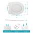 Calmwaters® Flacher WC-Sitz mit Absenkautomatik, Slim, antibakterieller Duroplast Toilettensitz, Edelstahl-Scharniere, Abnehmbar, extraflacher WC-Deckel, Standard O-Form, 26LP3163